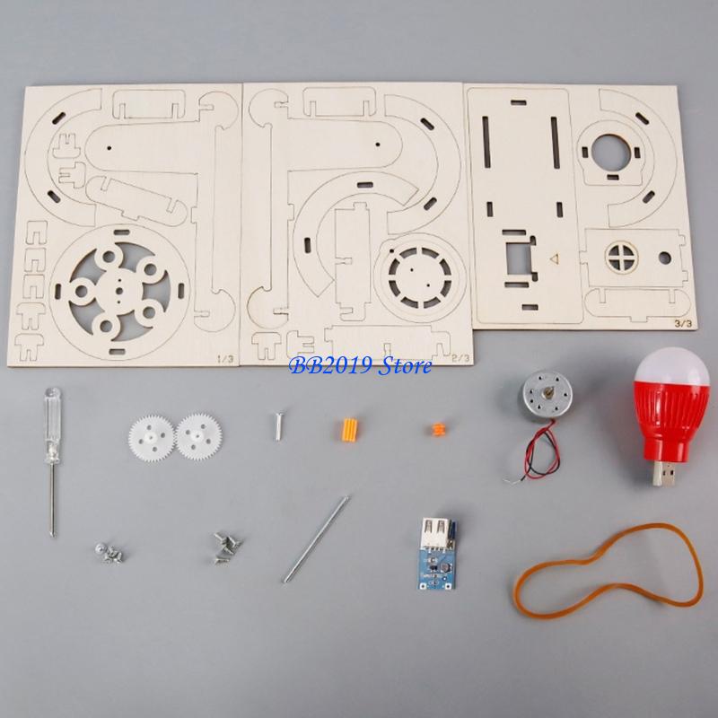 Renewable Energy For Kids - Q0KB Mainan Generator Bertenaga Tangan Kayu